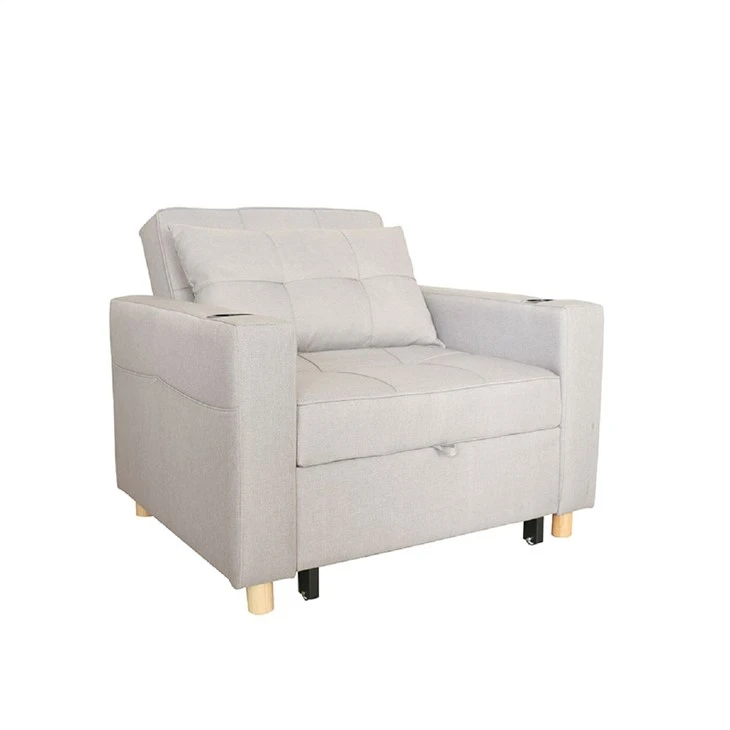Linen Convertible Chair Bed