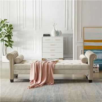 Klupa Velvet Rolled Arm Sofa Bed